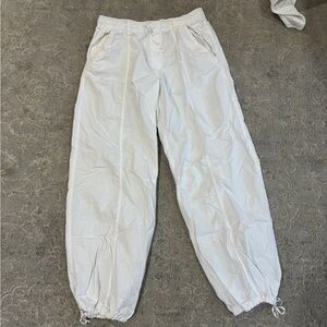 Zara White Parachute Pants